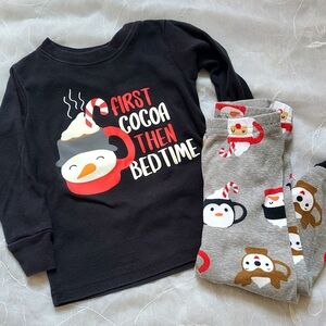 Carter's Christmas Pajama Set - Hot Cocoa Graphic Design For Girls And Boys